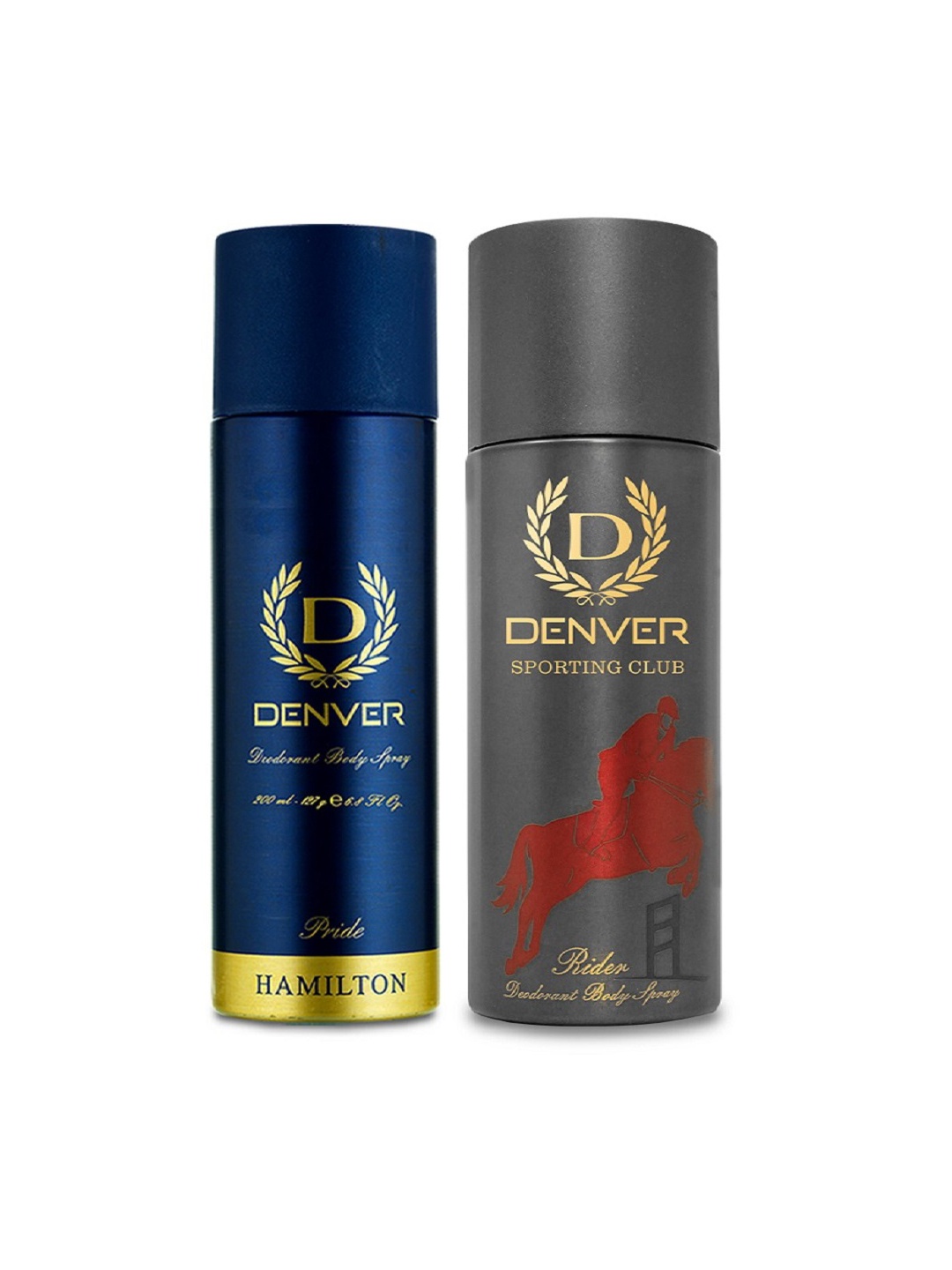 

Denver Men Pride Hamilton & Rider Deodorant Body Spray Combo - 200 ml Each, Blue