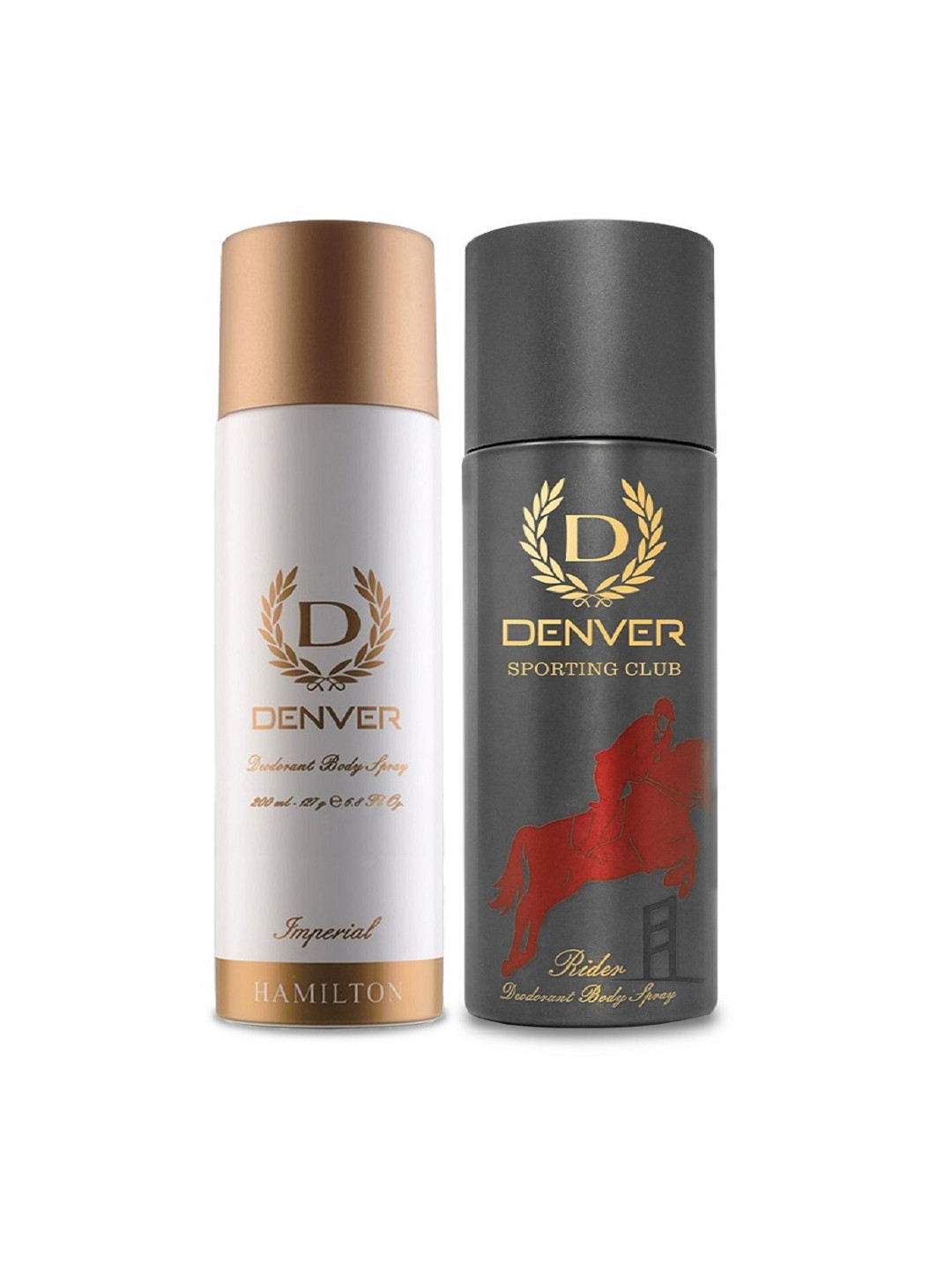 

Denver Men Set of Hamilton Imperial & Sporting Club Rider Deodorant Body Sprays-200ml each, Grey