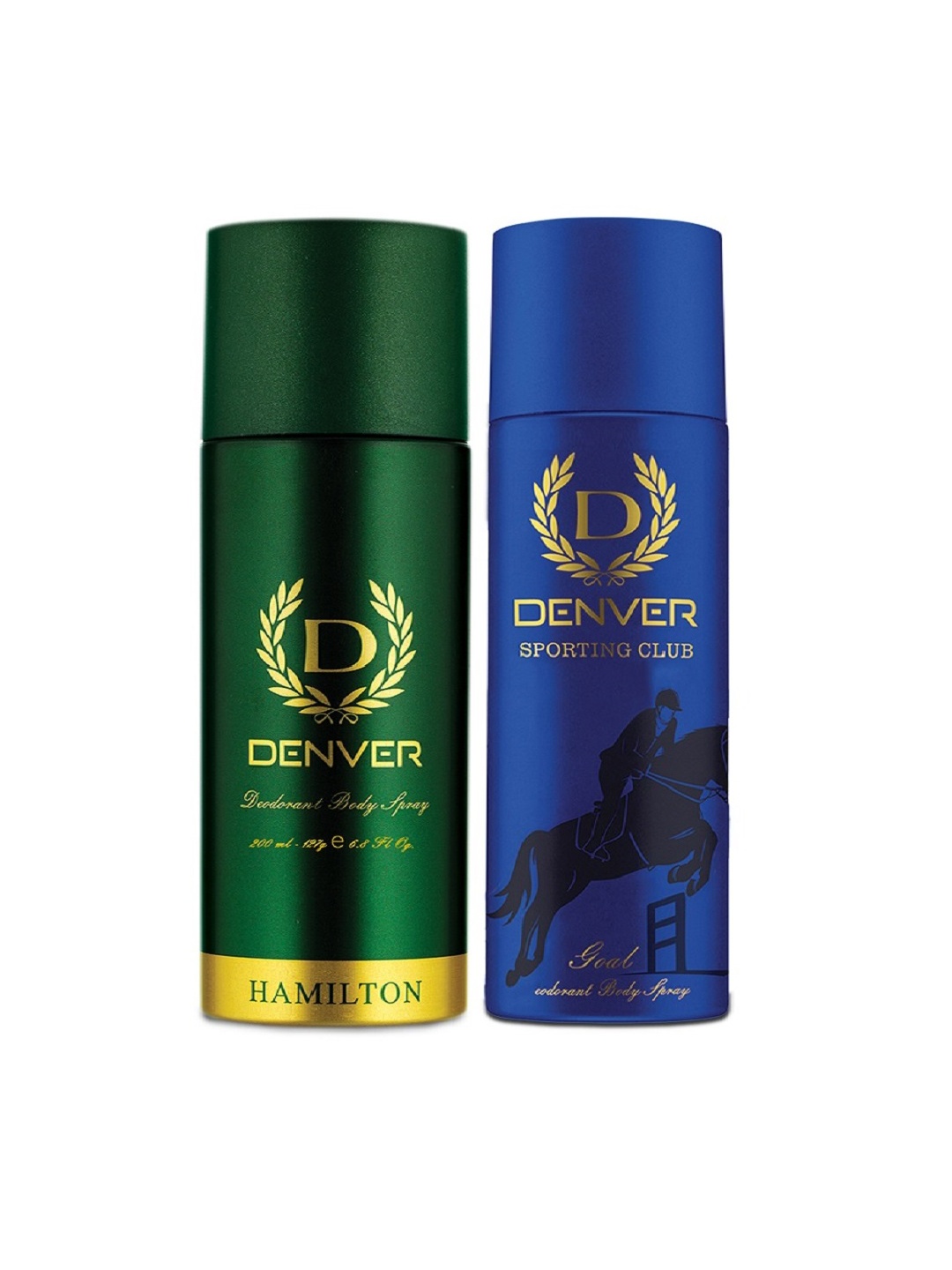 

Denver Men Hamilton & Goal Deodorant Body Spray Combo - 200 ml Each, Green