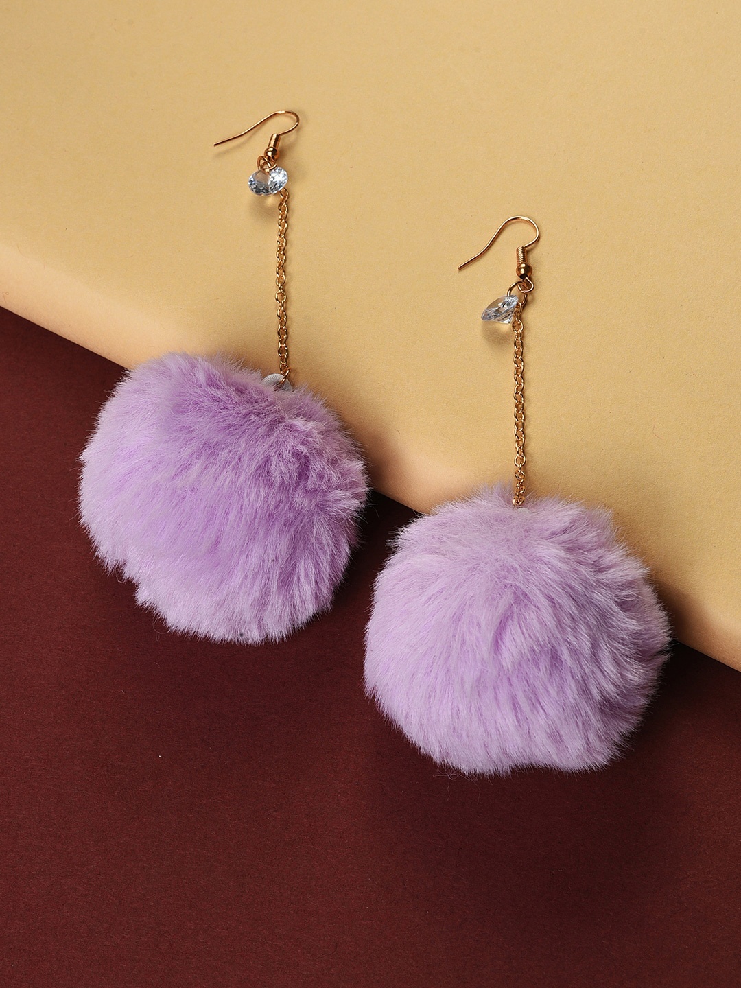 

SOHI Purple Contemporary Drop Earrings