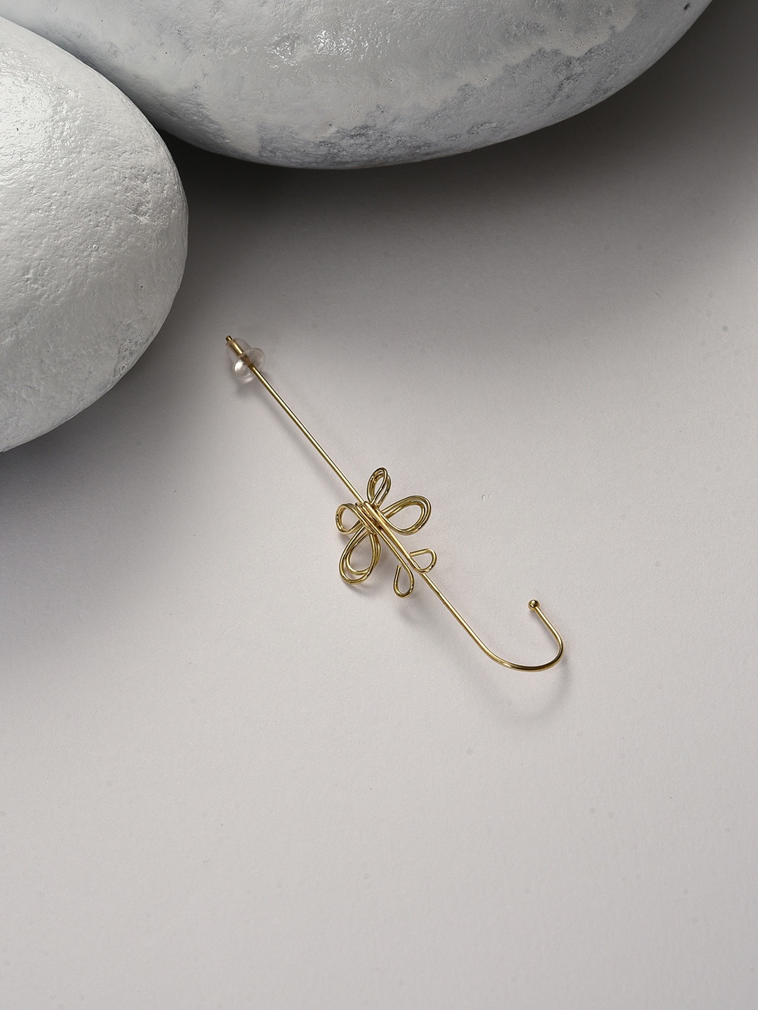 

SOHI Gold-Toned Contemporary Ear Cuff Earrings