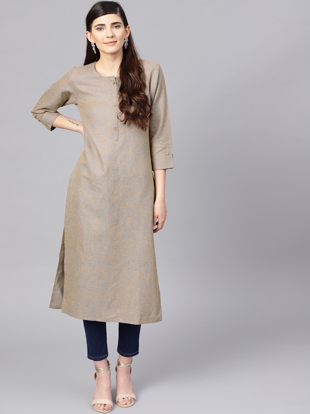 

Varanga Women Brown Solid Kurta