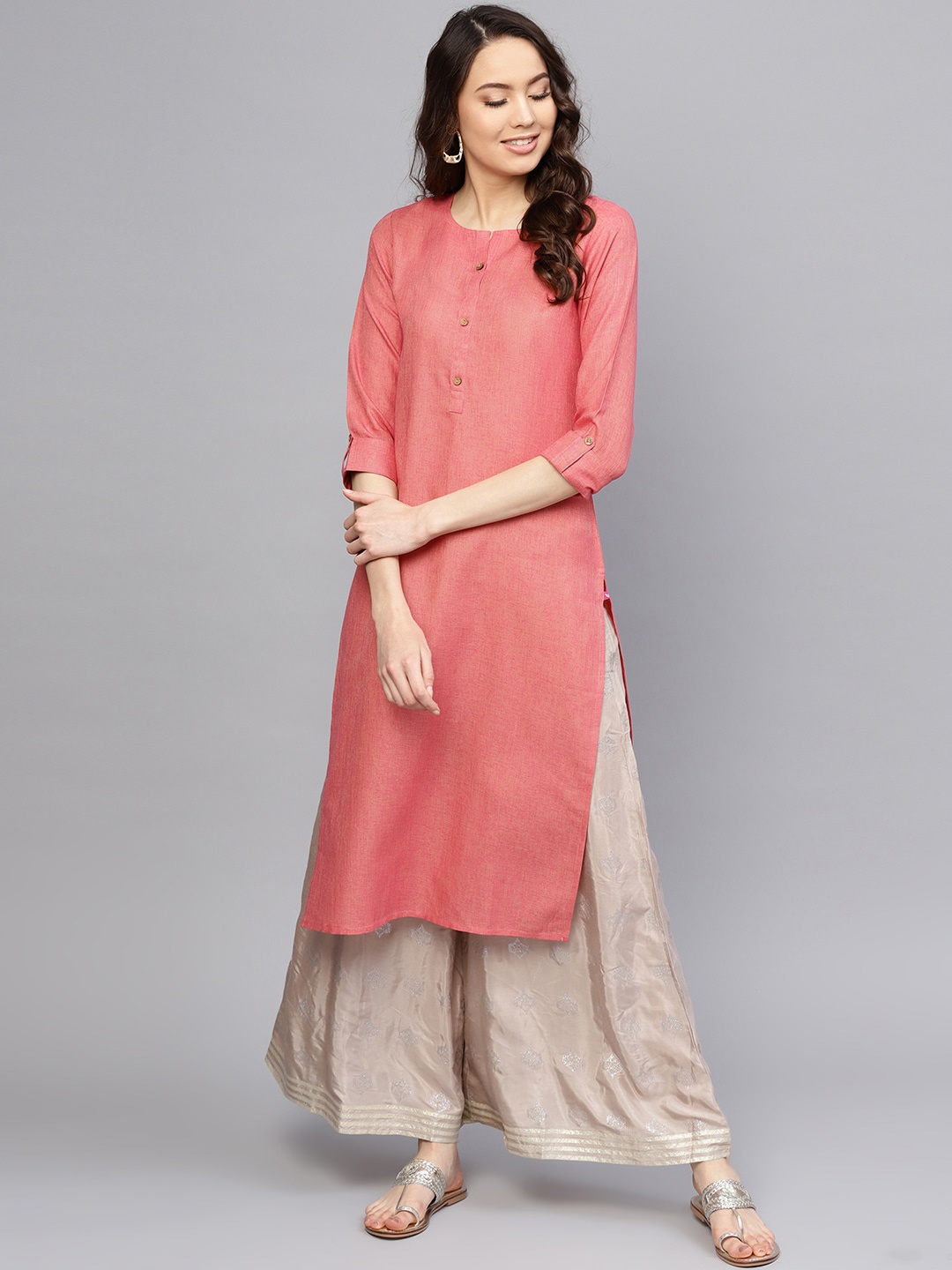 

Varanga Women Peach-Coloured Kurta