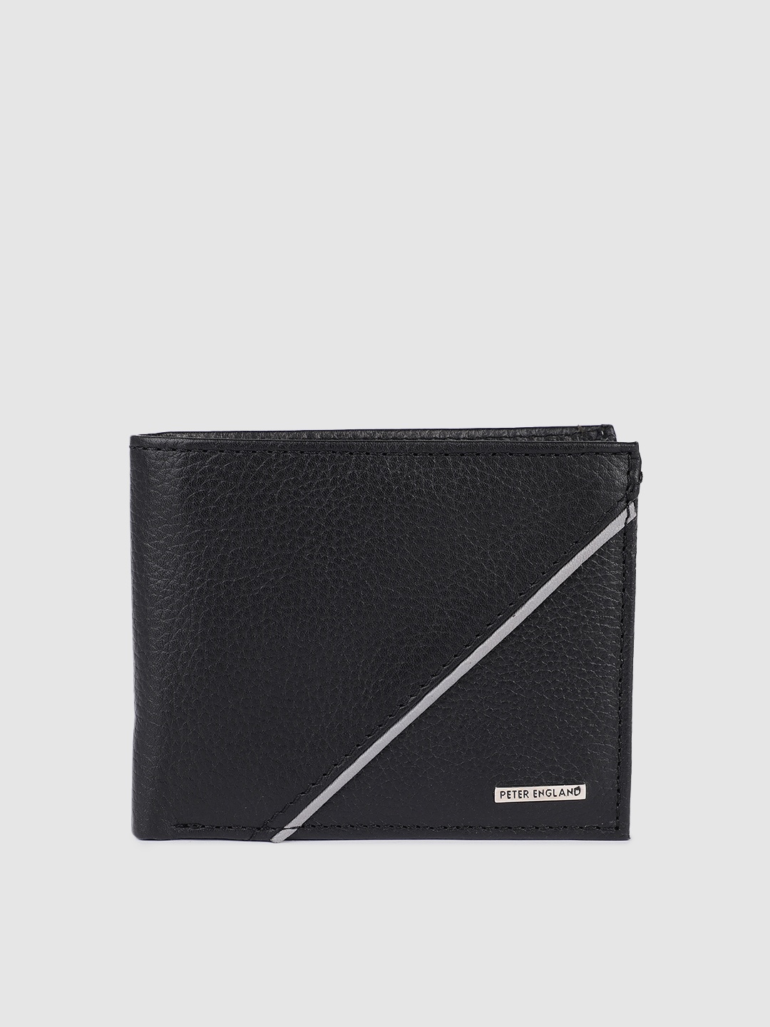 

Peter England Men Navy Blue Leather Two Fold Wallet