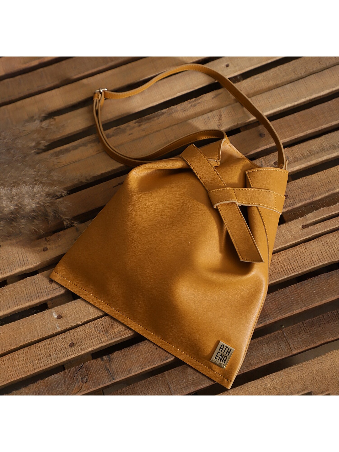 

Athena Brown PU Structured Sling Bag