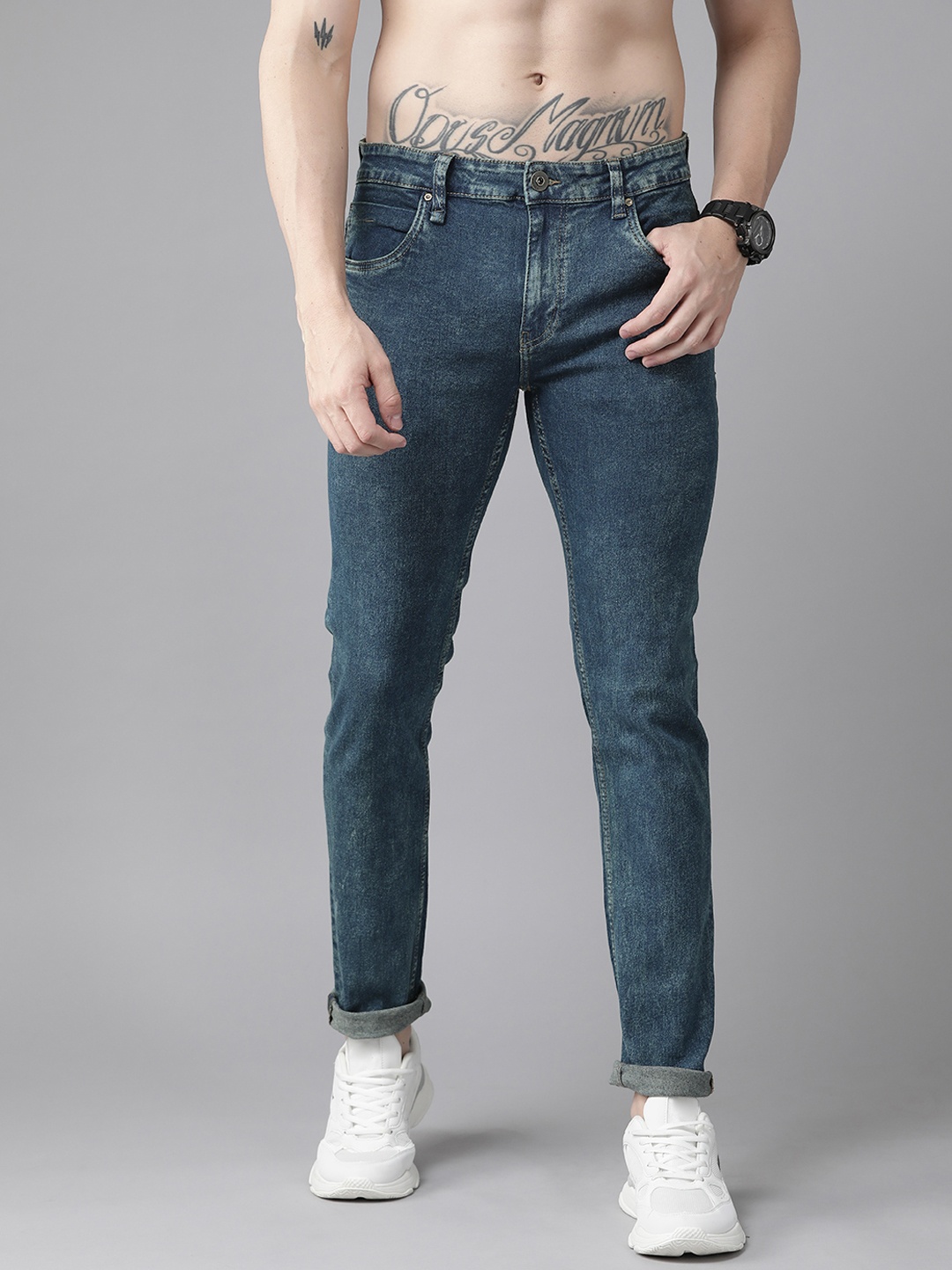 

Roadster Men Navy Blue Skinny Fit Stretchable Jeans