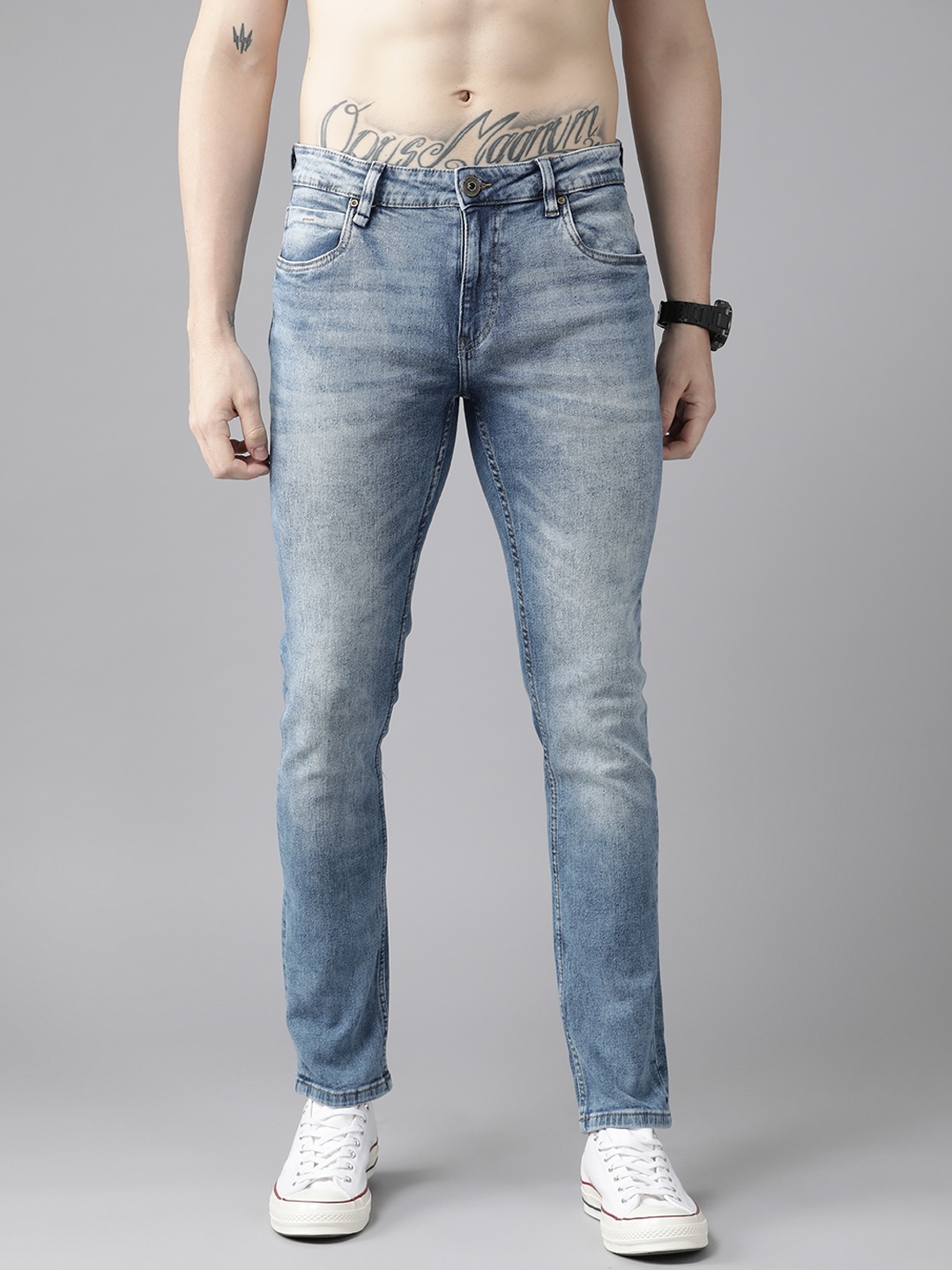 

Roadster Men Navy Blue Skinny Fit Light Fade Stretchable Jeans
