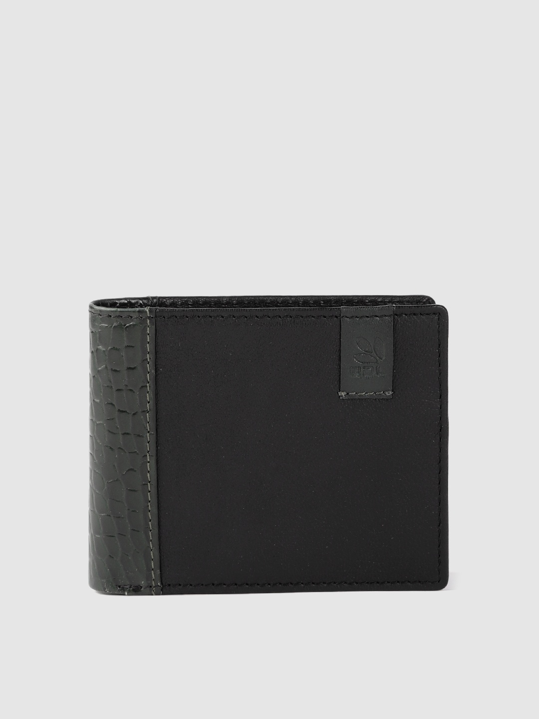 

Woodland Men Black Solid Leather Two Fold Wallet