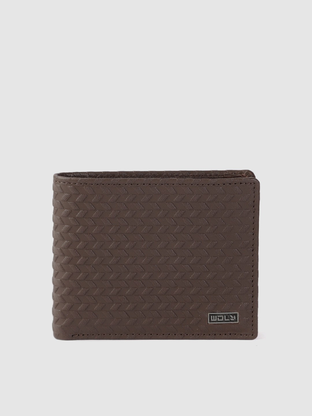 

Woodland Men Coffee Brown Textured Leather Two Fold Wallet