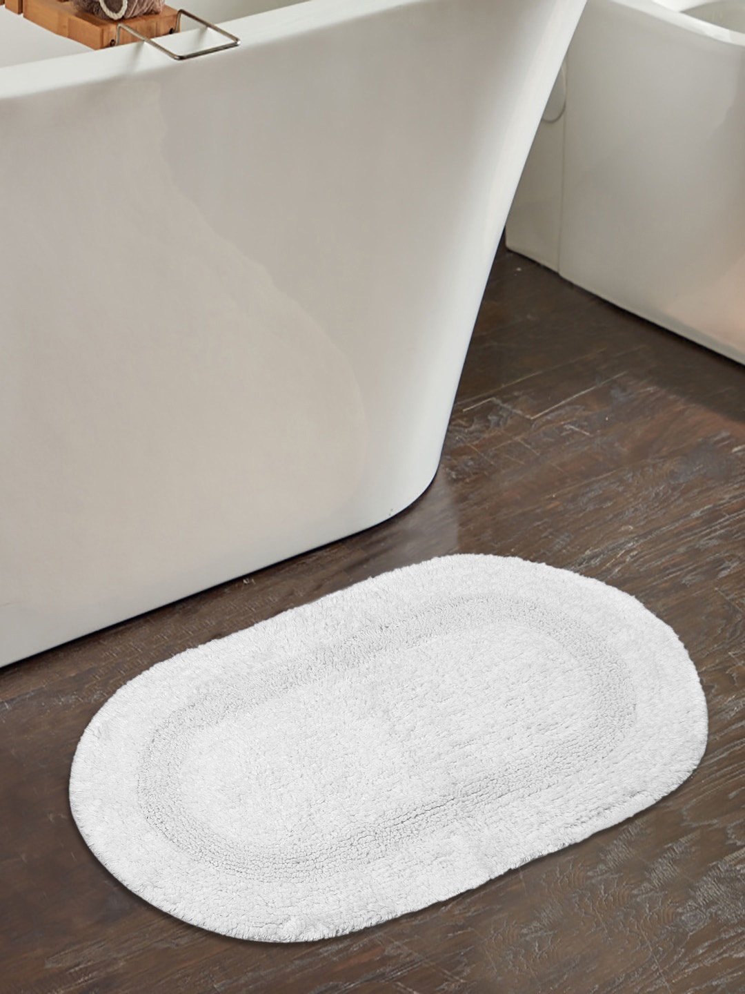 

Saral Home White Solid 150 GSM Cotton Bath Rugs