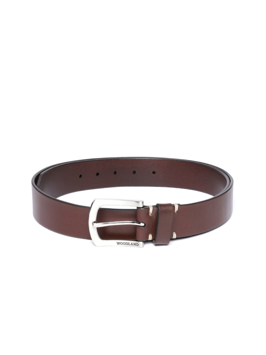 

Woodland Men Coffee Brown Textured Leather Belt