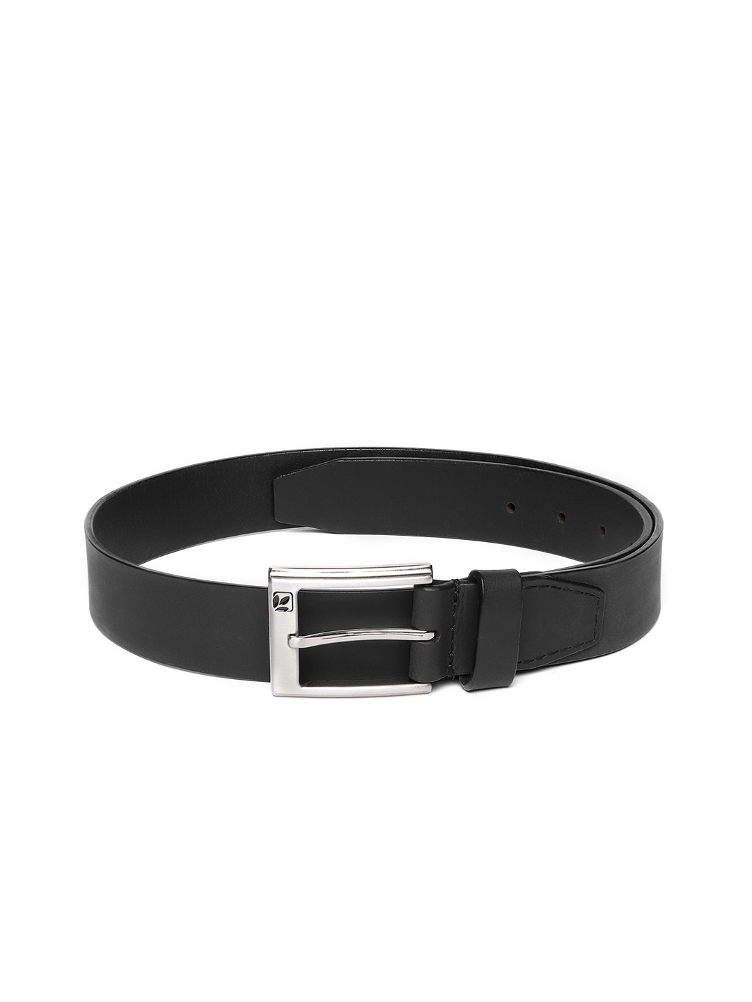 

Woodland Men Black Solid Leather Belt