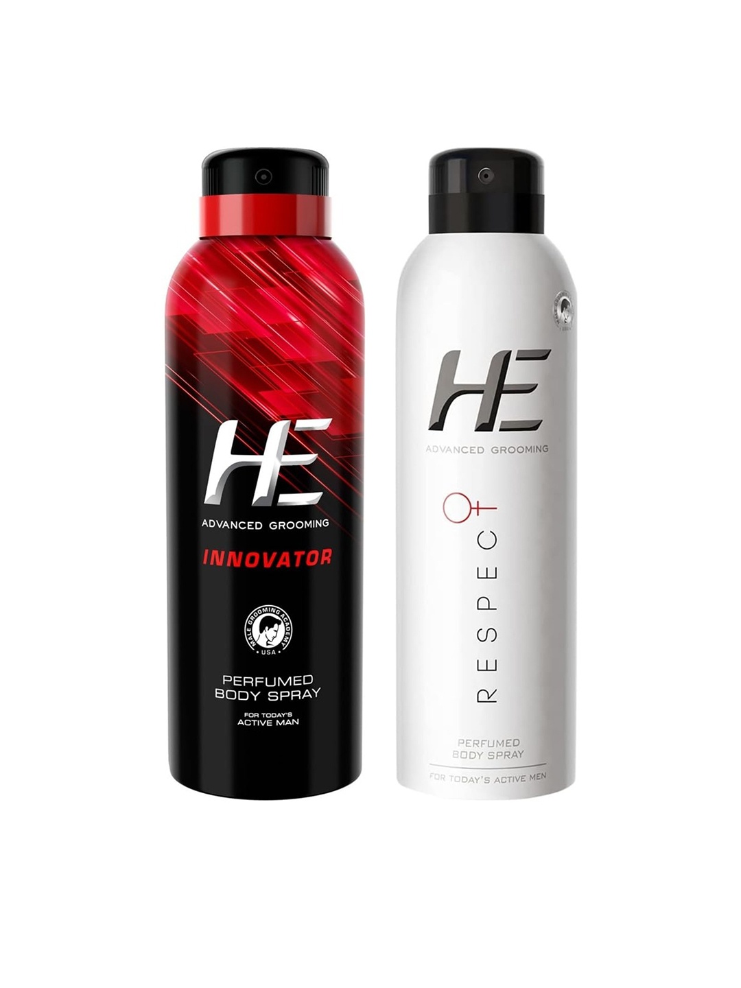 

HE Men Set of 2 Perfumed Body Spray Deodorant - 100 g each - Innovator & Respect, White