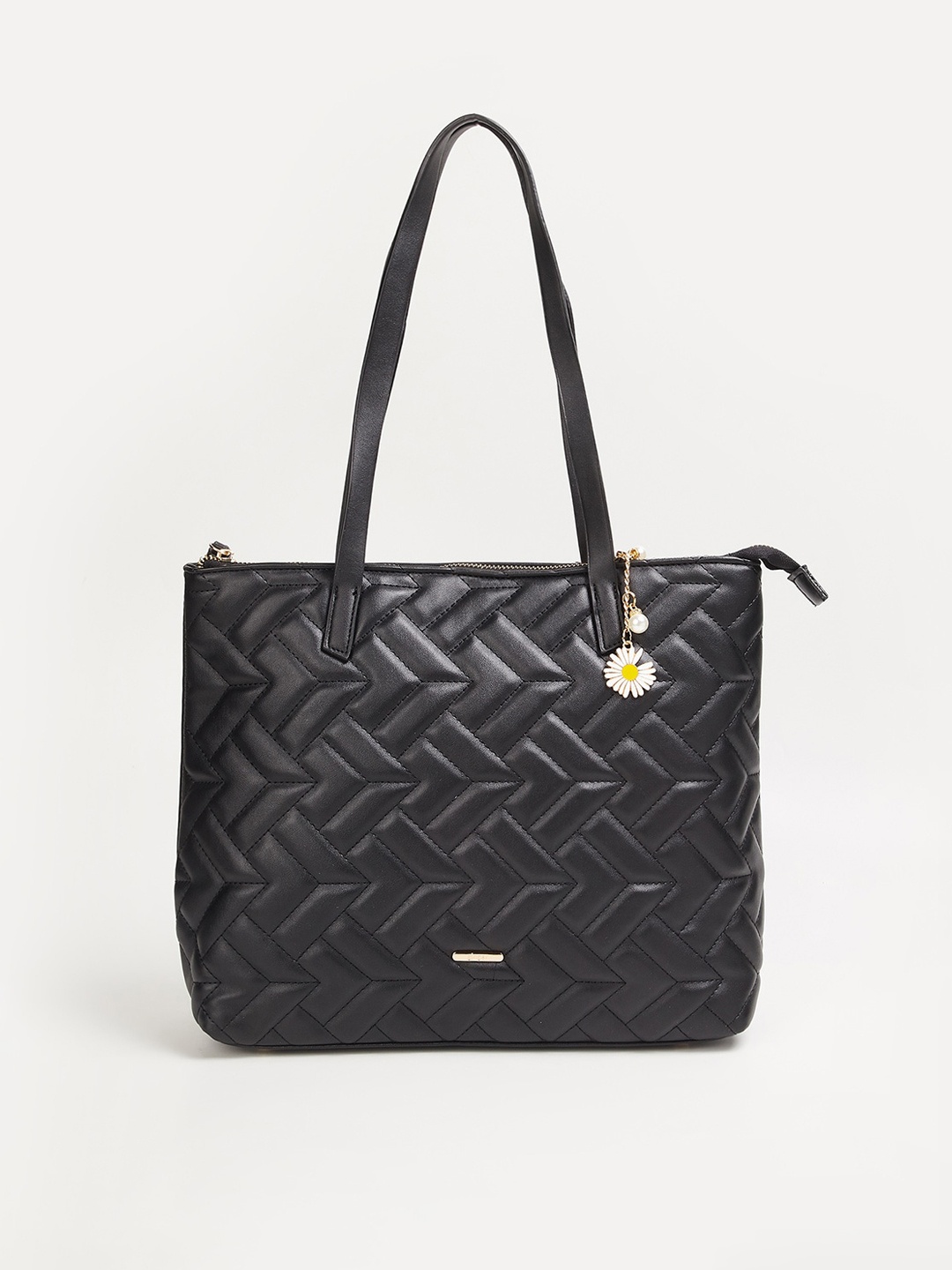 

Ginger by Lifestyle Black Textured Structured & Quilted Shoulder Bag