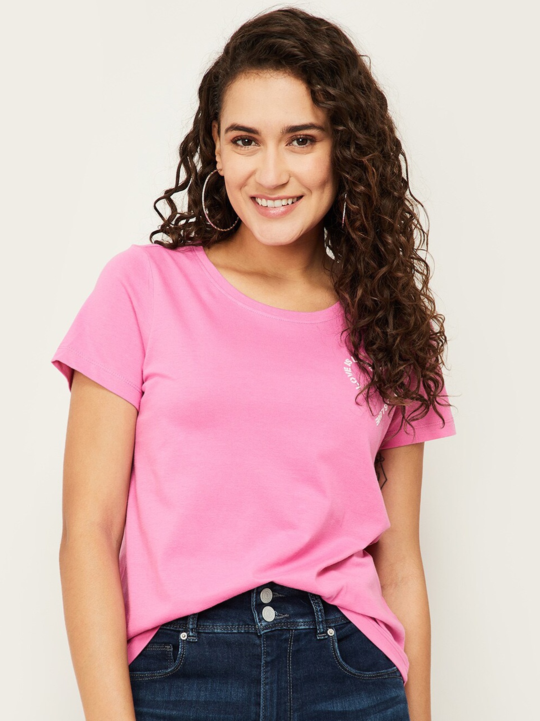 

Fame Forever by Lifestyle Pink Print Cotton Top