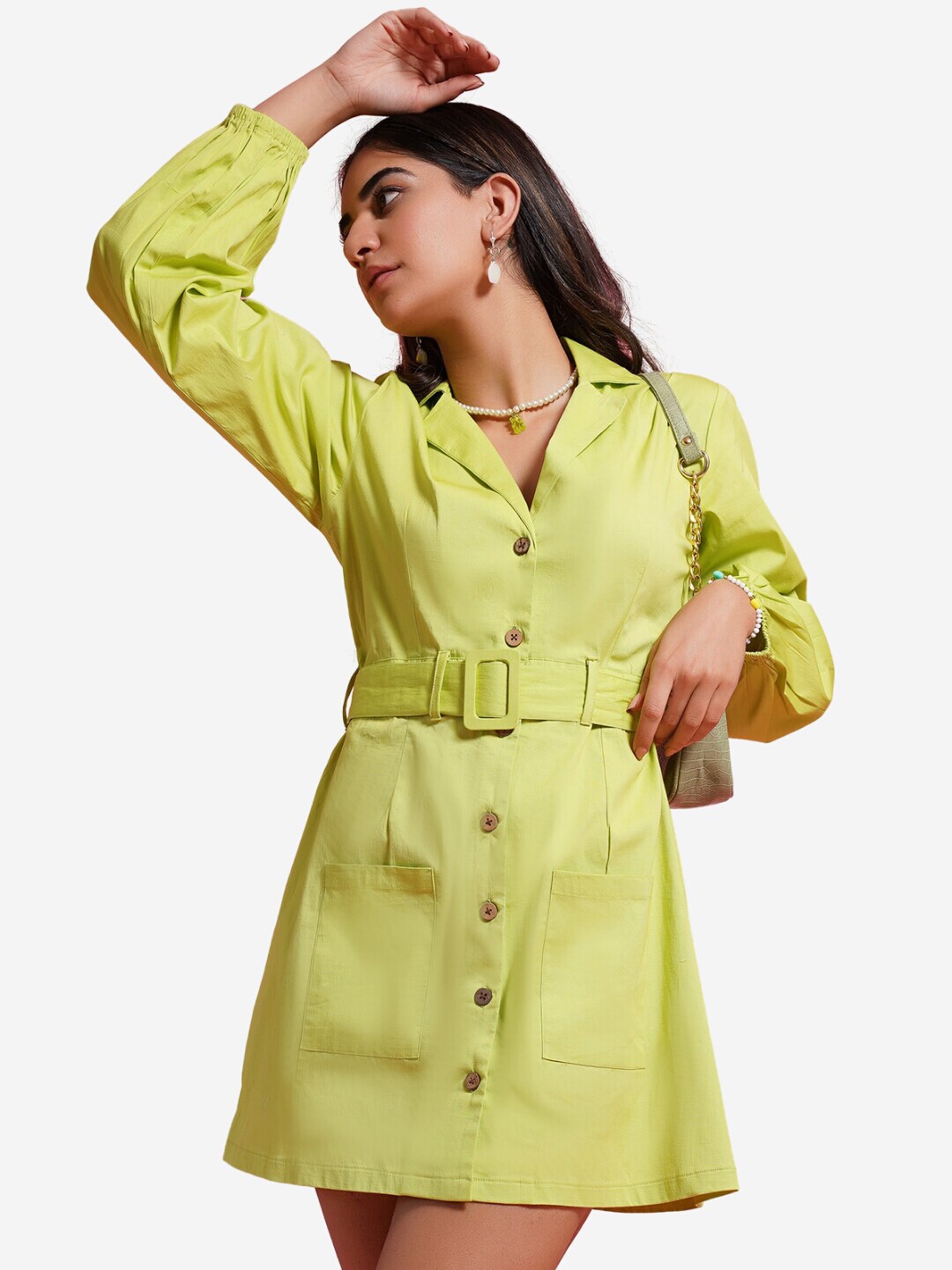 

Alaya By Stage3 Green Belted Blazer Dress