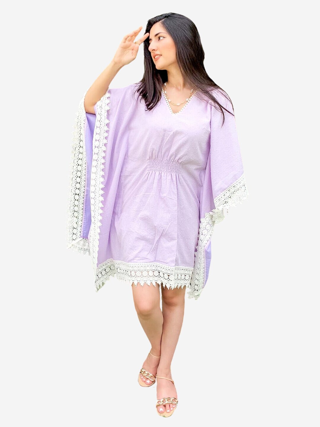 

Alaya By Stage3 Purple Kaftan Cotton Dress