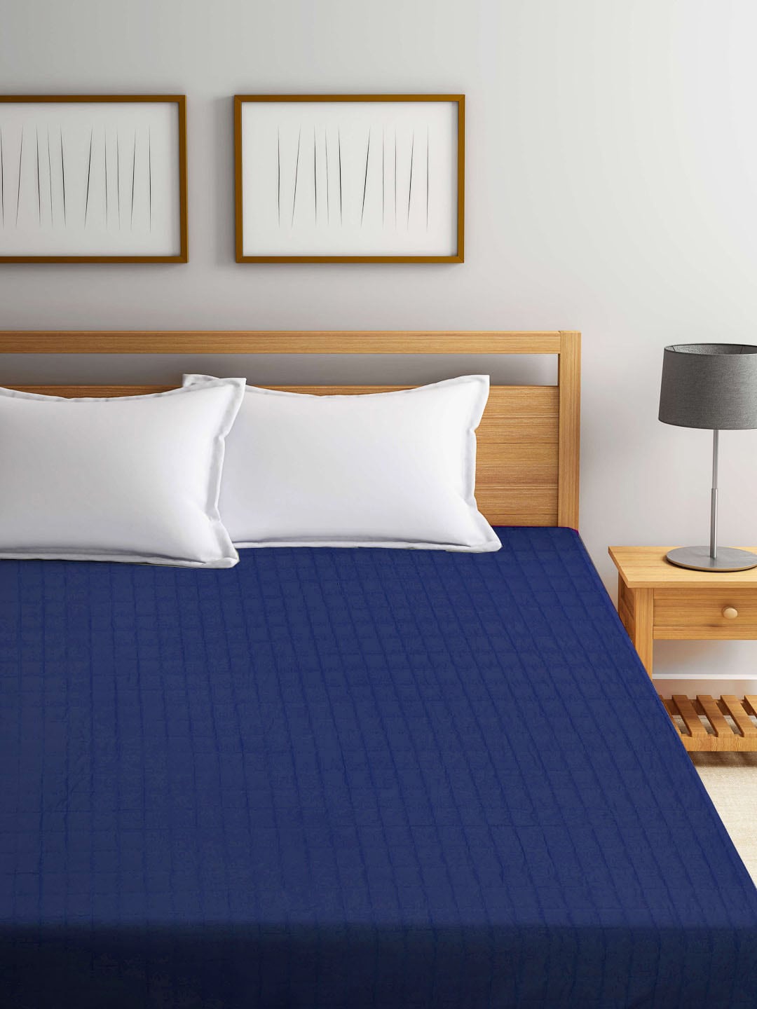 

Arrabi Blue Solid 210 GSM Double Bed Size Mattress Protector