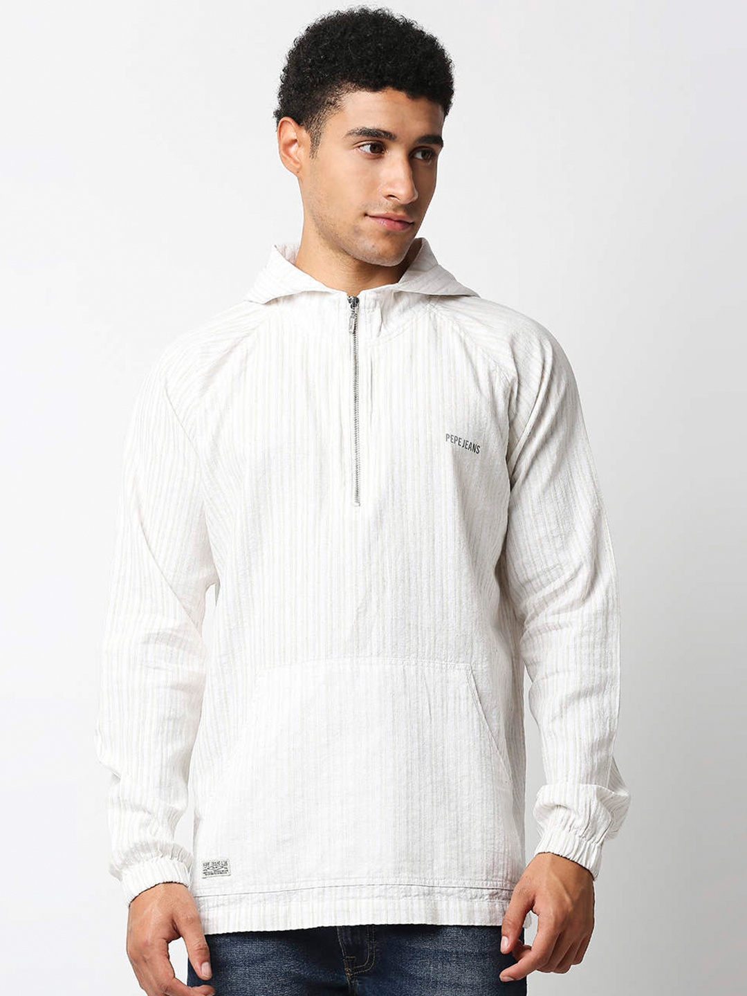 

Pepe Jeans Men Off White Striped Casual Shirt