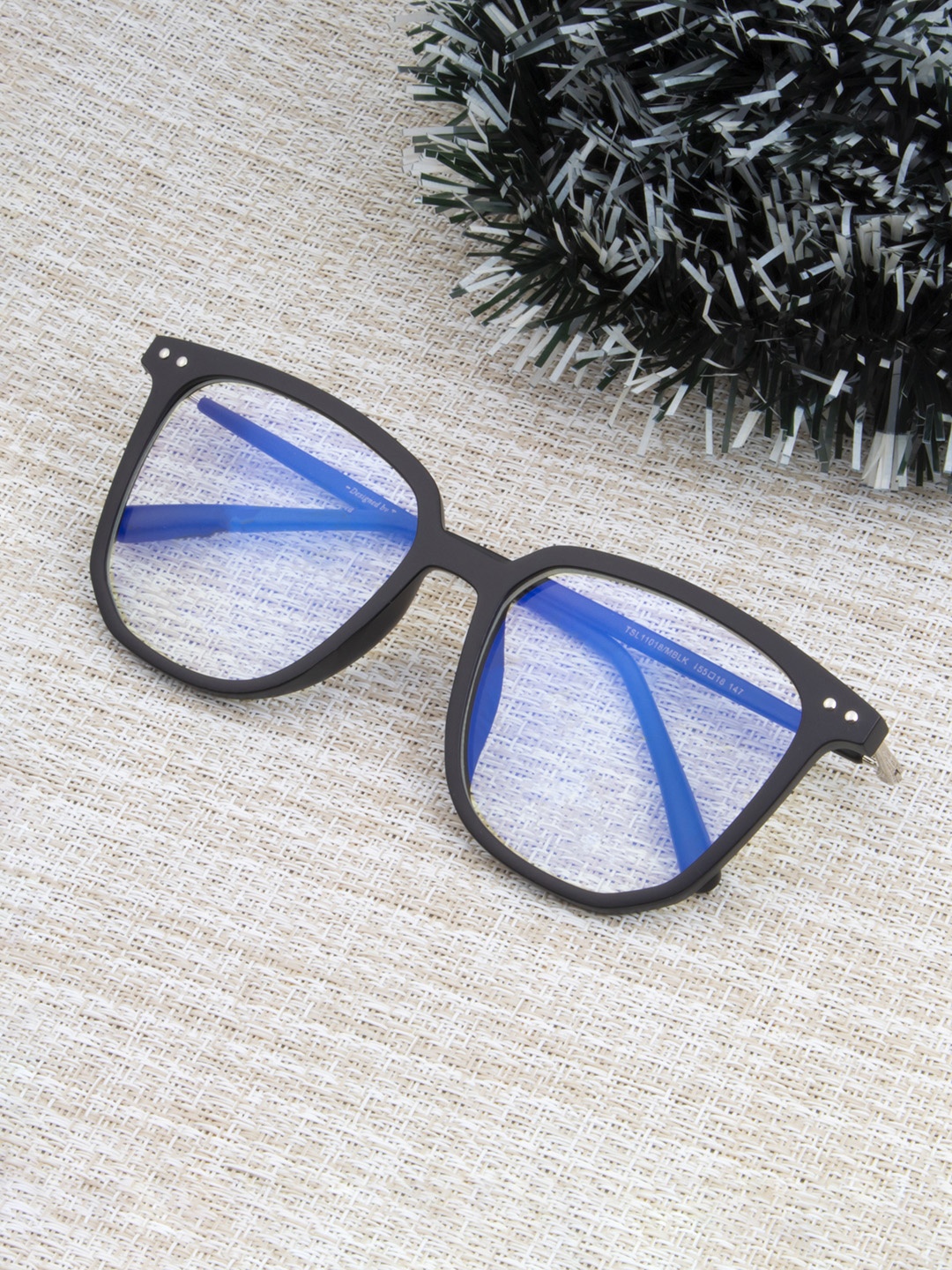 

Ted Smith Unisex Black Full Rim Square Frames Eyeglasses