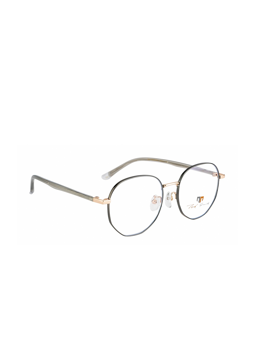 

Ted Smith Unisex Grey & Gunmetal-Toned Full Rim Round Frames TS-11009_GUN