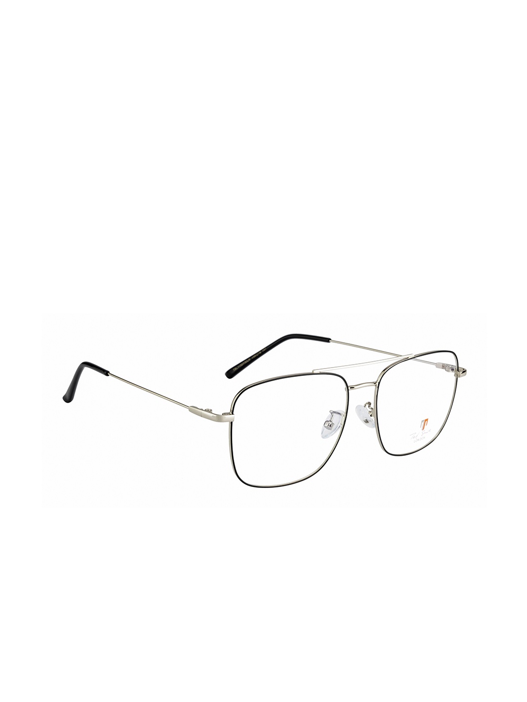 

Ted Smith Unisex Black Full Rim Square Frames TS-11007_BLK-SIL
