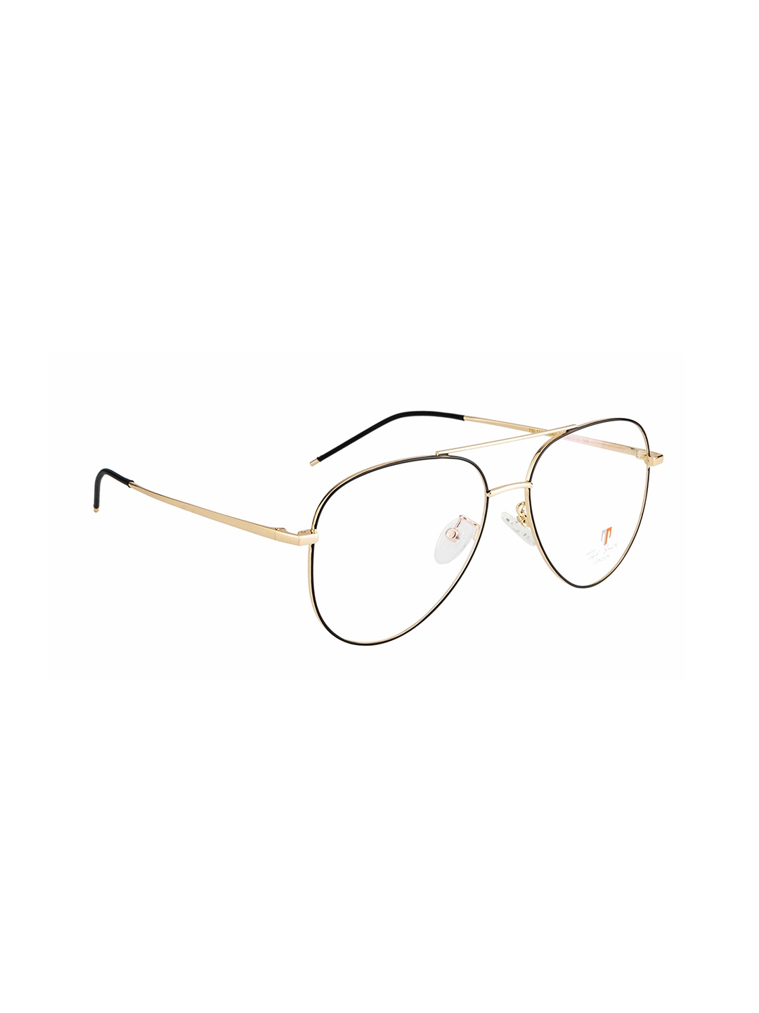 

Ted Smith Unisex Black & Gold-Toned Full Rim Aviator Frames TS-11005_BLK-GLD