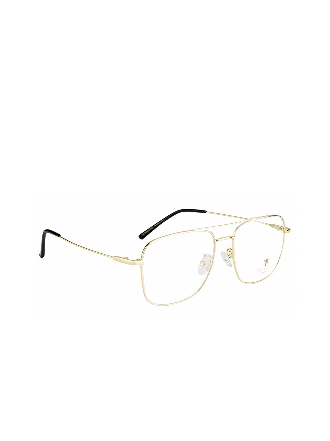 

Ted Smith Unisex Gold-Toned & Black Full Rim Square Frame TS-11007_GLDFrames Eyeglasses