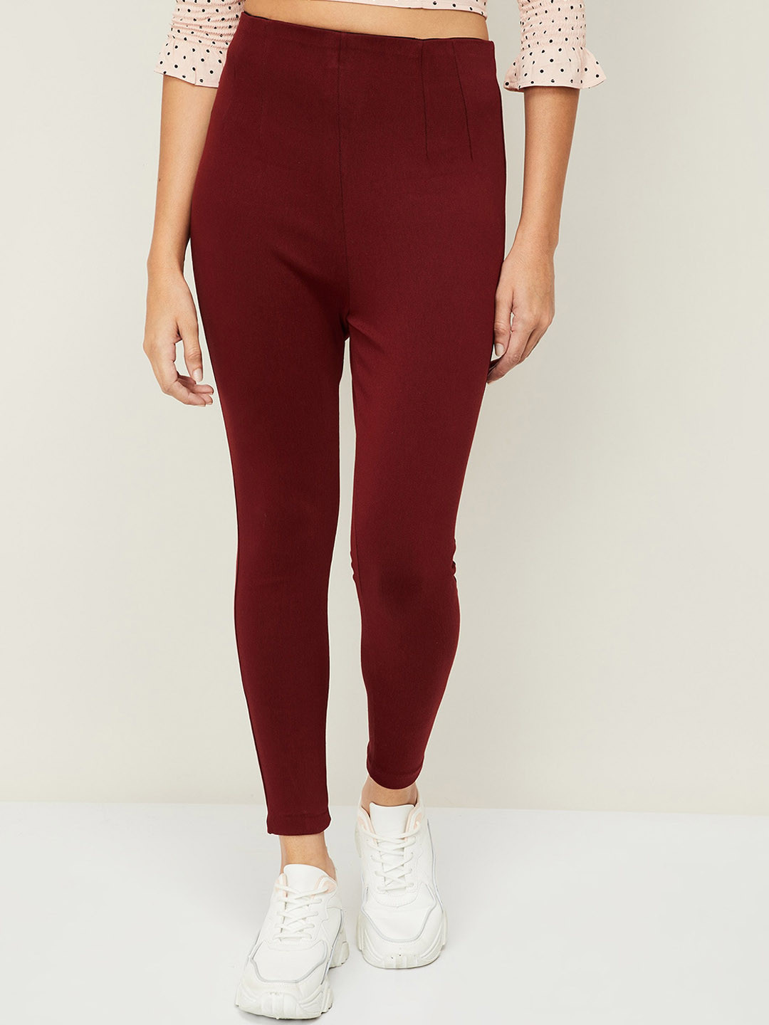 

Ginger by Lifestyle Women Maroon Trousers