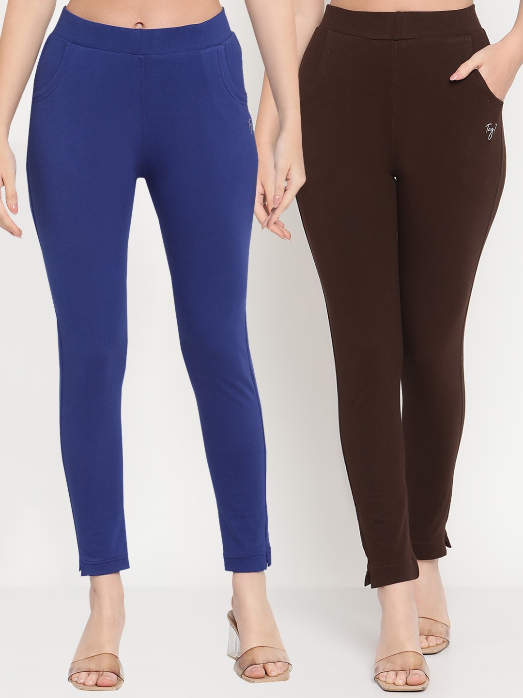 

TAG 7 Pack of 2 Blue & Brown Ankle-Length Leggings