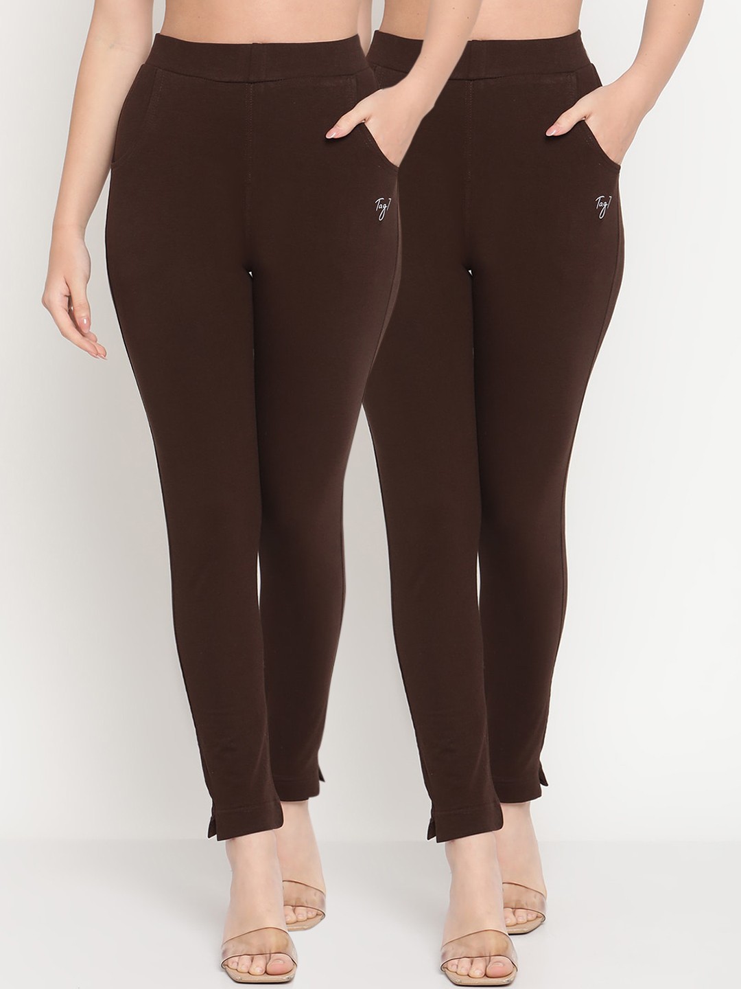 

TAG 7 Pack of 2 Brown Ankle-Length Leggings