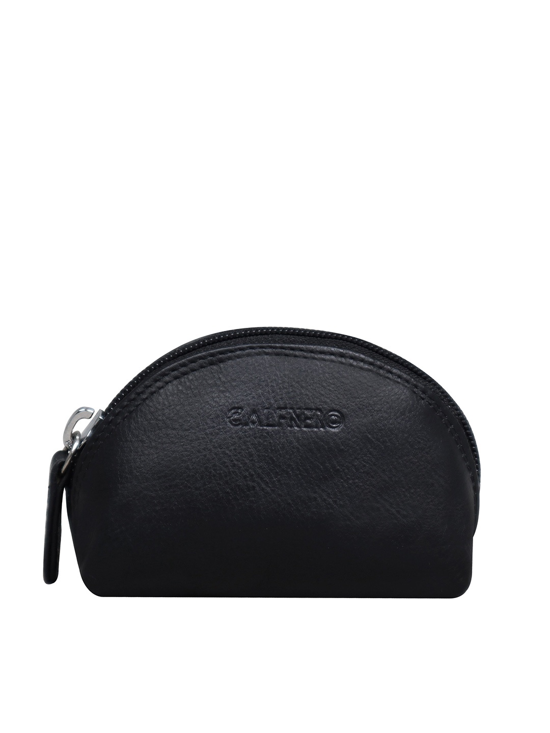 

CALFNERO Women Black Leather Zip Around Wallet