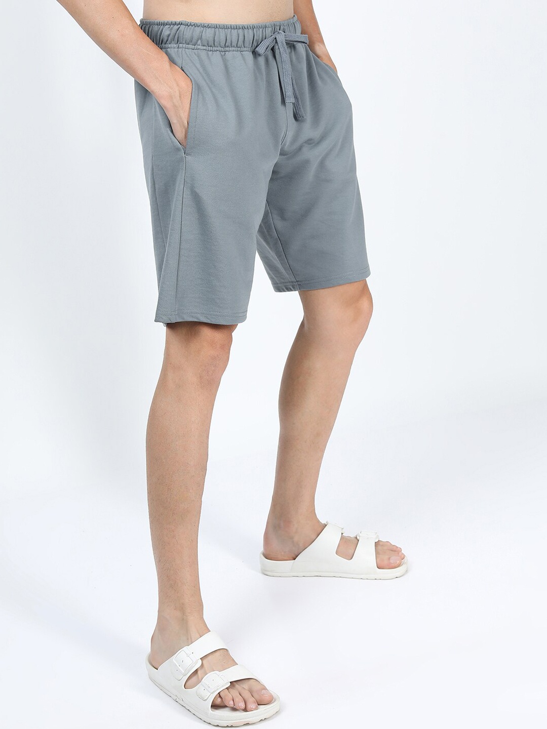 

KETCH Men Grey Solid Above Knee Length Shorts