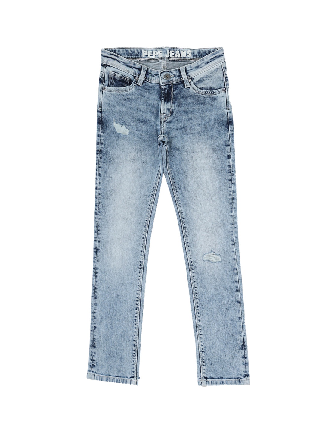 

Pepe Jeans Boys Blue Slim Fit Mildly Distressed Heavy Fade Jeans