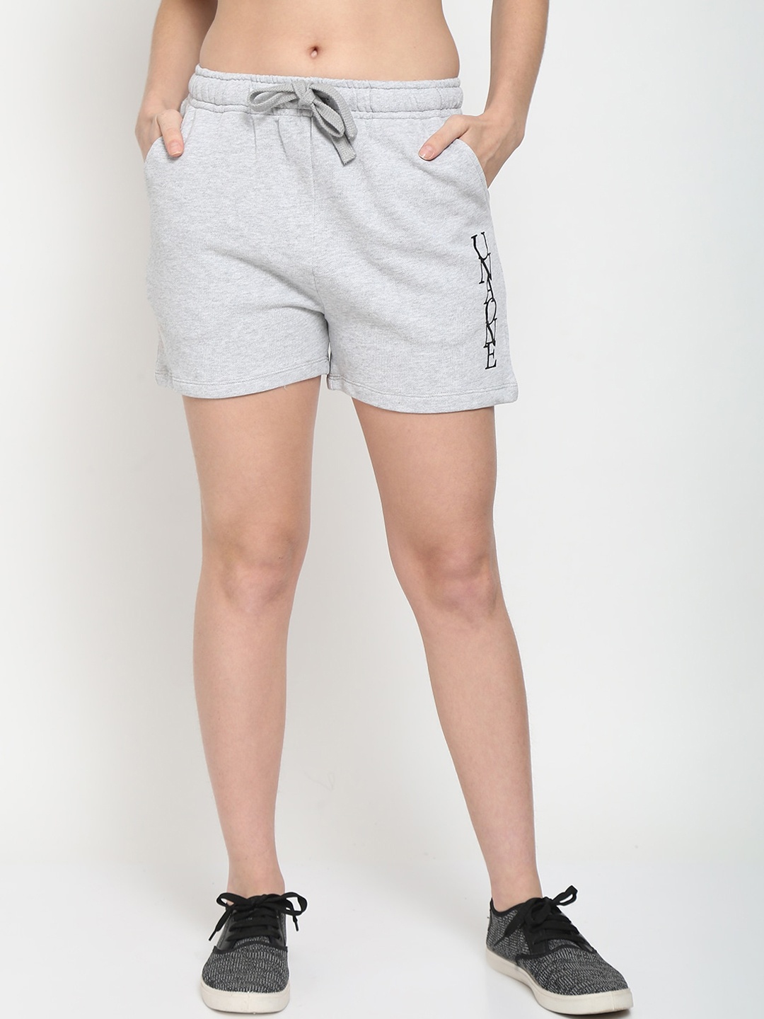 

UnaOne Women Grey Melange Outdoor Shorts