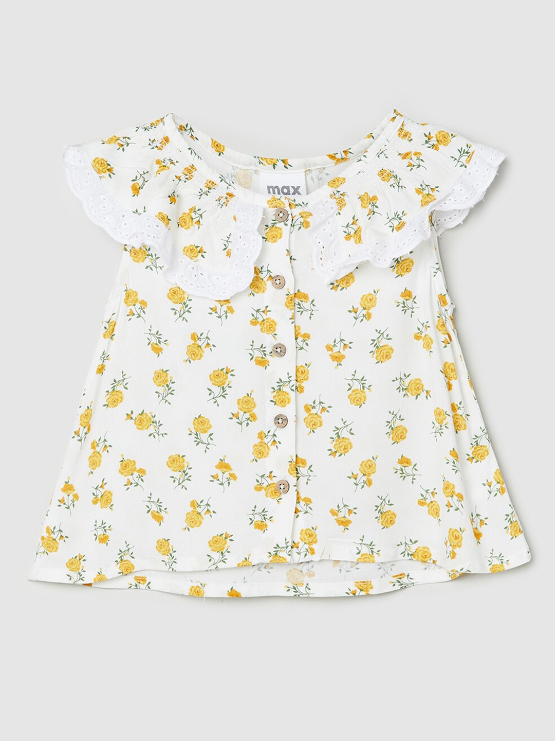 

max White Floral Print Top