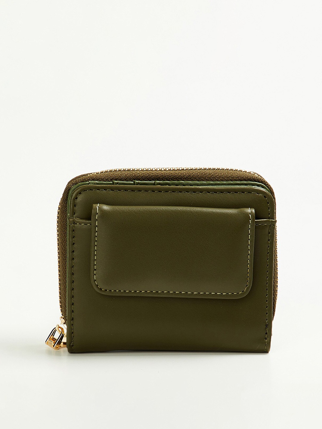 

Ginger by Lifestyle Women Olive Green Zip Around Wallet