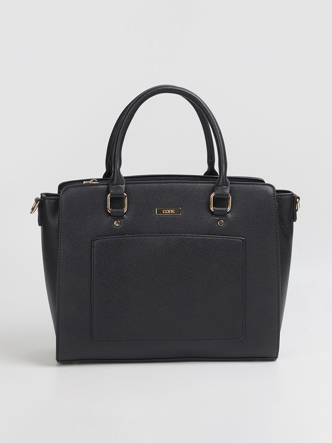 

CODE by Lifestyle Black Oversized Structured Handheld Bag