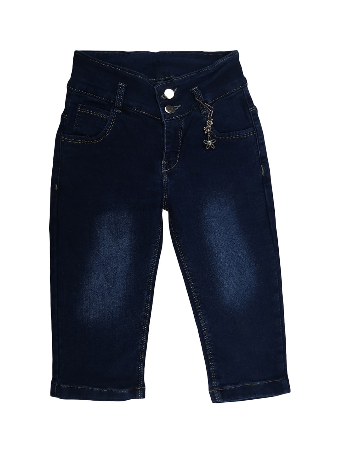 V-Mart Girls Navy Blue Denim Capris