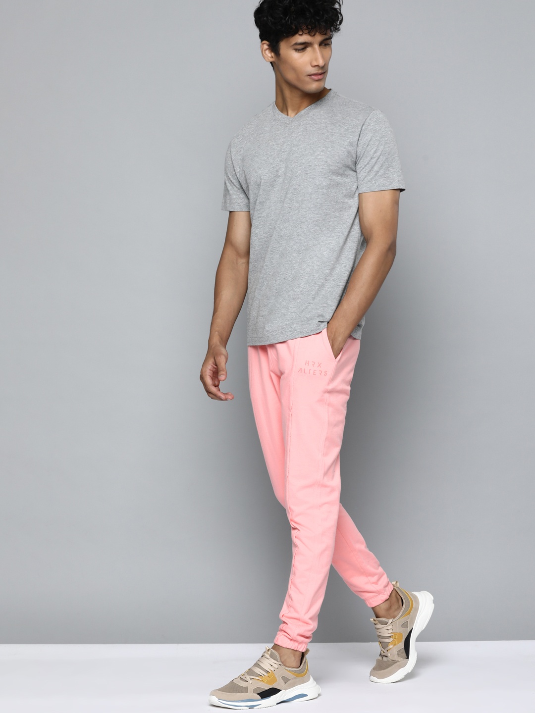 

HRX By Hrithik Roshan Lifestyle Men Quartz Pink Bio-Wash Brand Carrier Track Pants