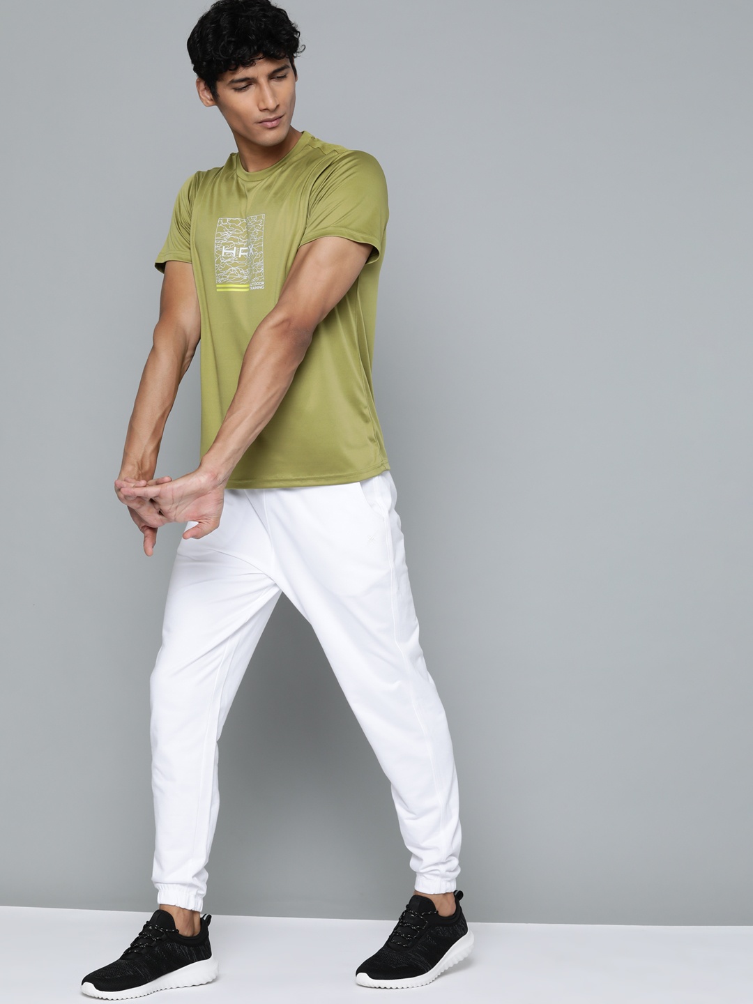 

HRX By Hrithik Roshan Lifestyle Men Optic White Bio-Wash Solid Track Pants