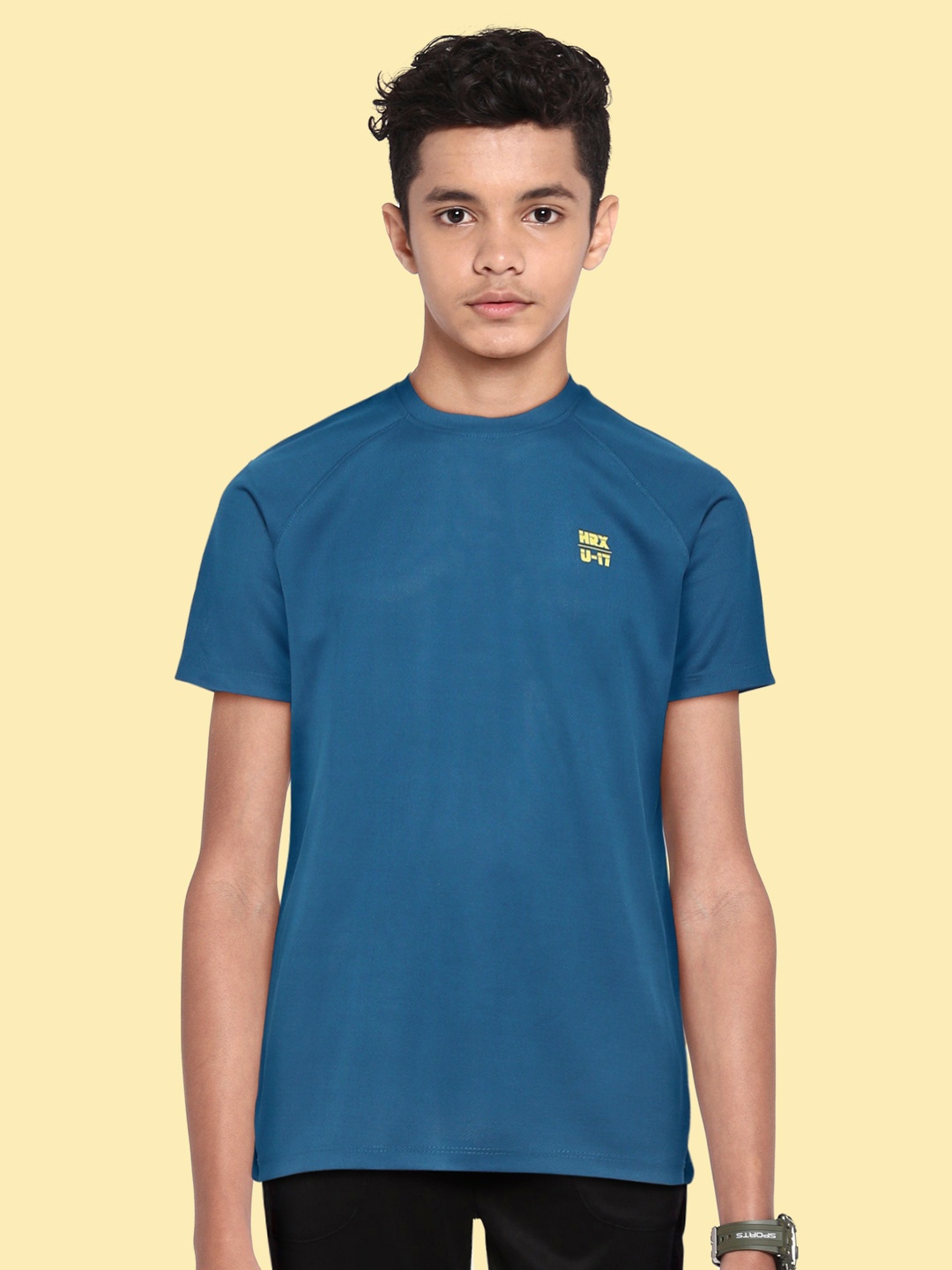 

HRX By Hrithik Roshan U-17 Boys Blue Beast Rapid-Dry Solid Tshirts, Teal