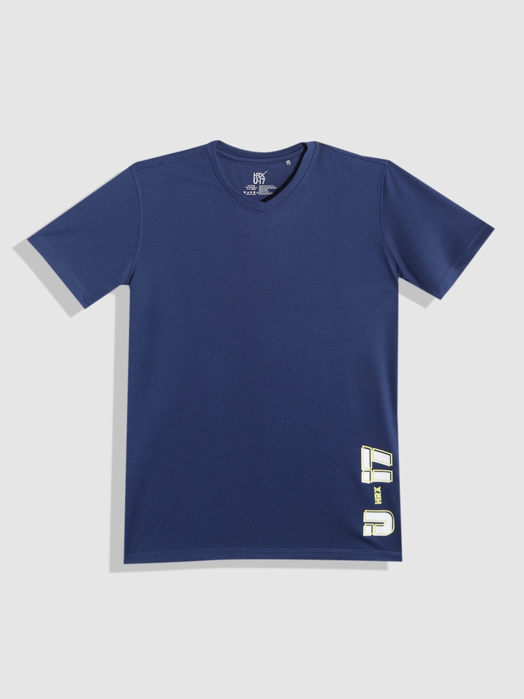 

HRX By Hrithik Roshan Active Boys Estate Blue Rapid-Dry Solid Tshirts, Navy blue