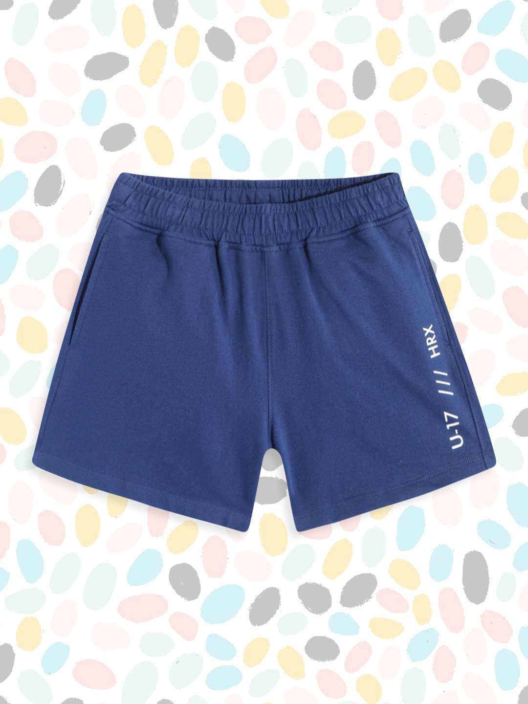 

HRX By Hrithik Roshan Lifestyle Girls Estate Blue Bio-Wash Solid Shorts