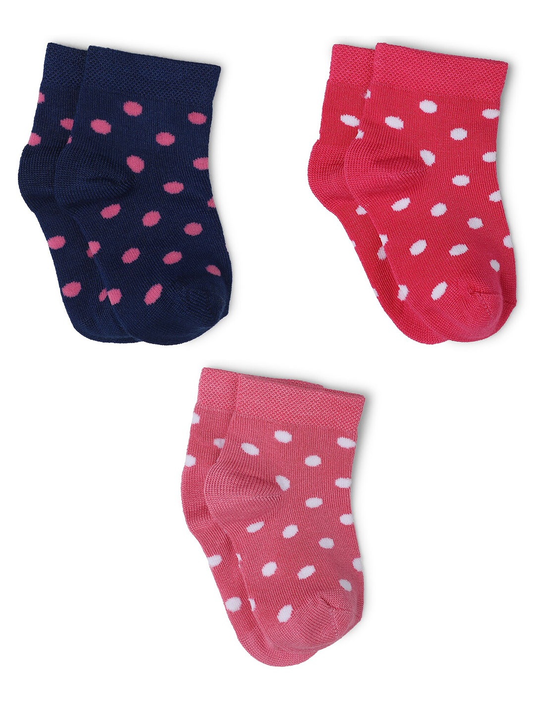 

Bodycare Girls Set Of 3 Assorted Patterned Ankle Length Cotton Socks