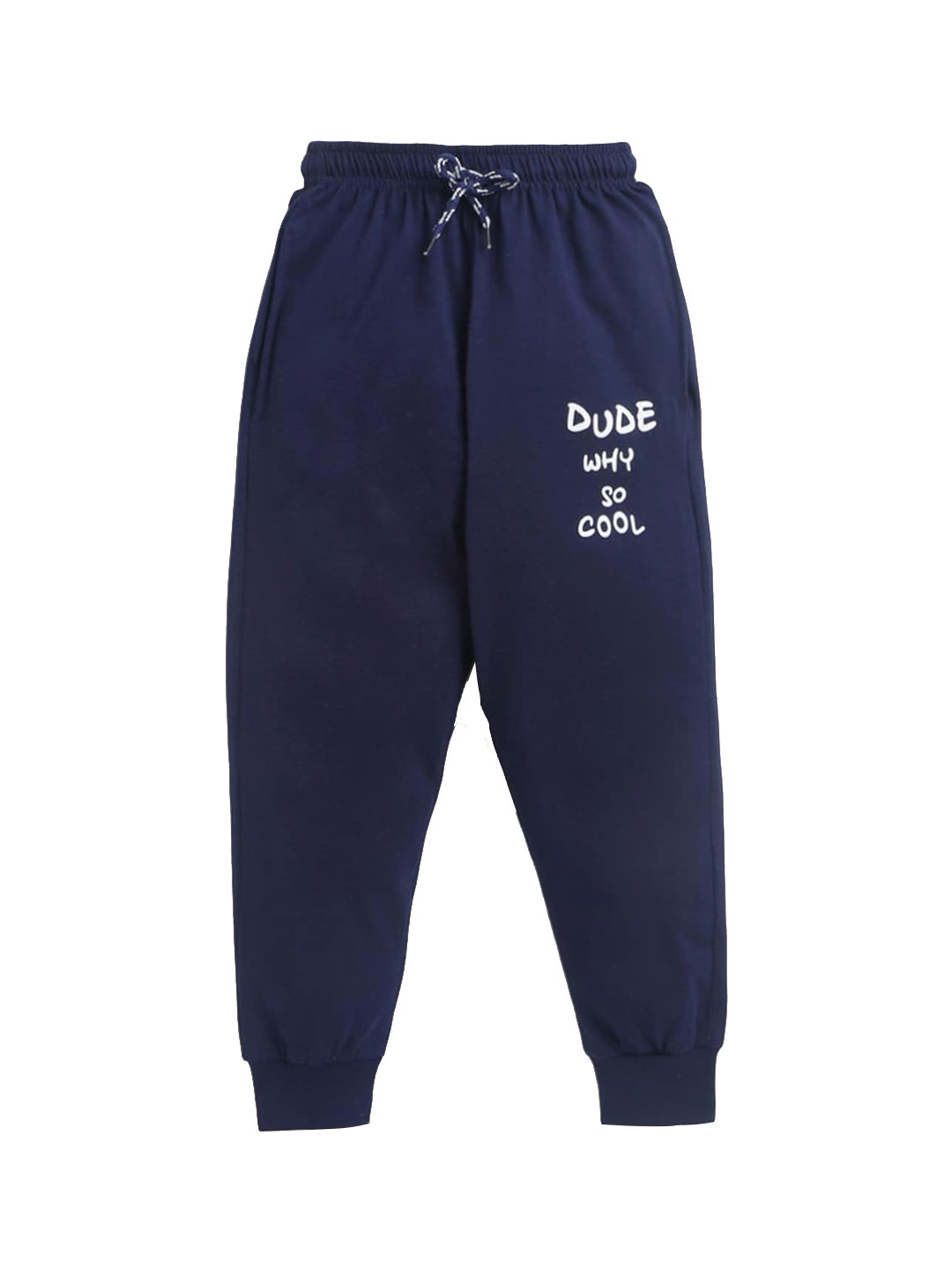 

Hopscotch Boys Blue Solid Cotton Joggers