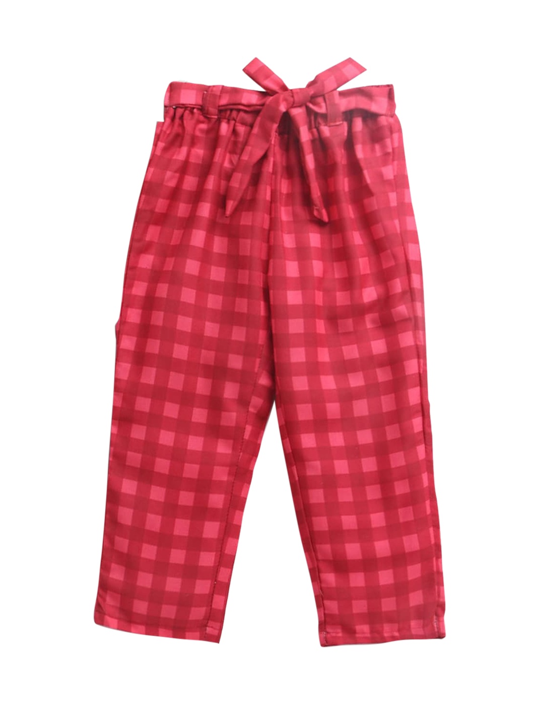 

Hopscotch Girls Red Checked Track Pants