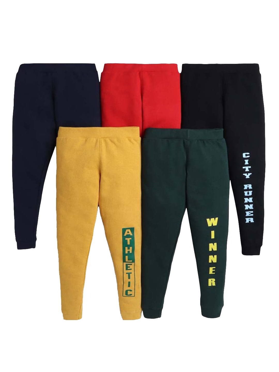 

Hopscotch Boys Pack of 5 Solid Pure Cotton Jogger, Navy blue