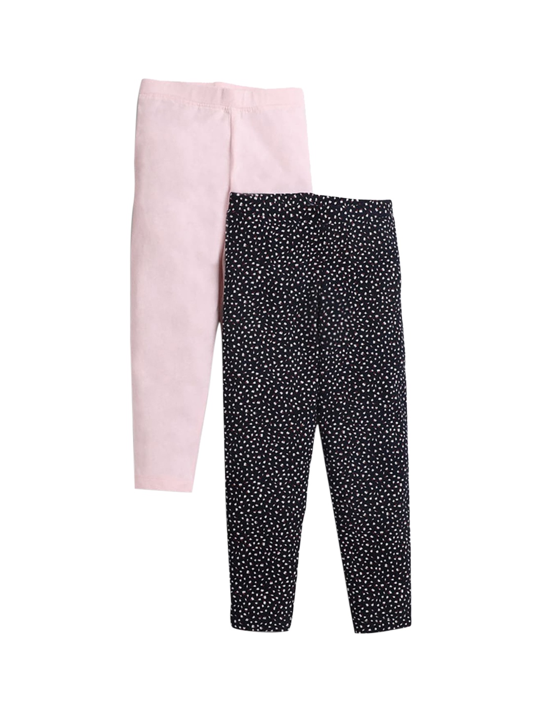 

Hopscotch Girls Pink & Black Pack of 2 Printed Leggings