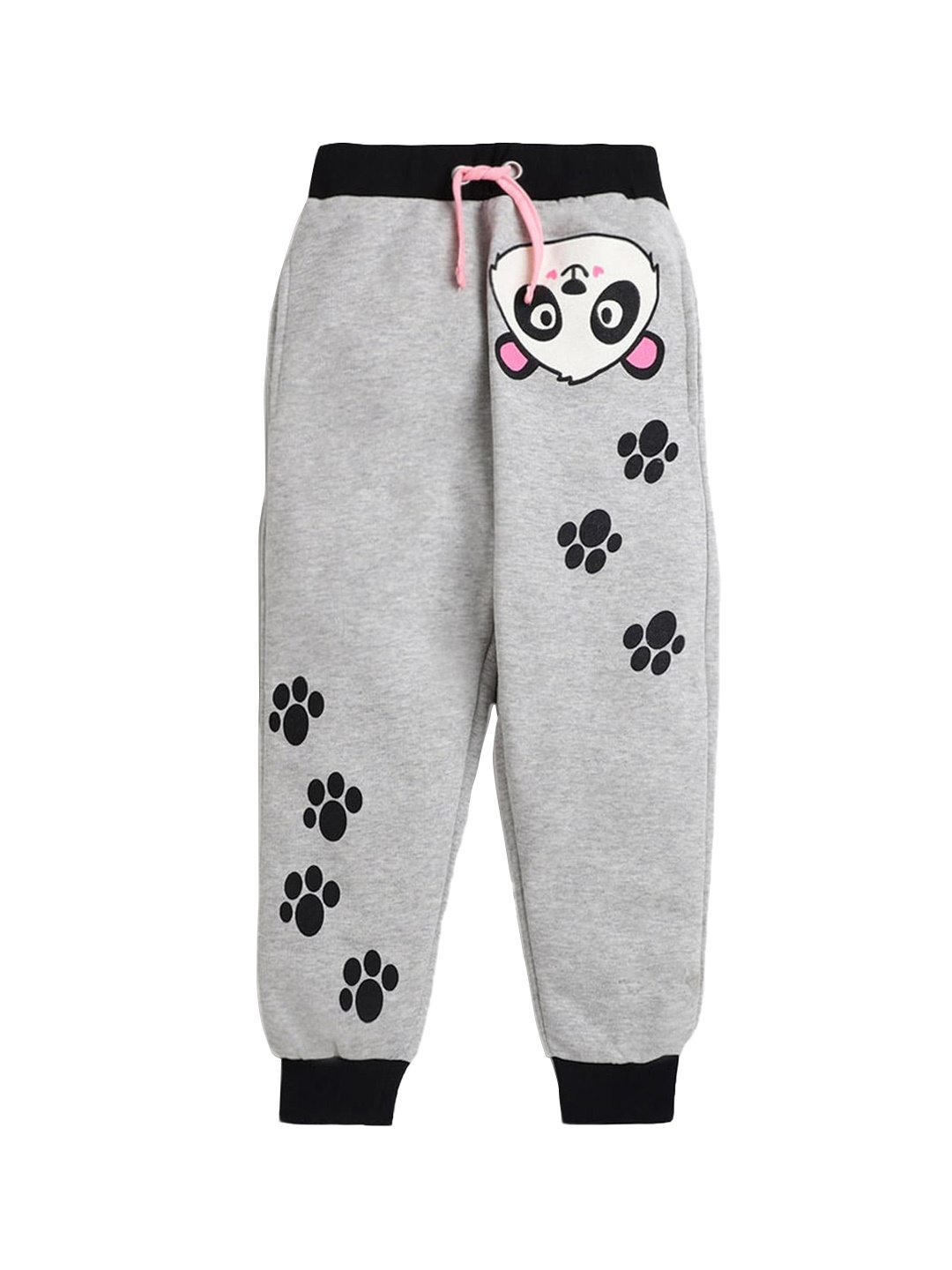 

Hopscotch Girls Grey & Black PrinteCotton Joggers